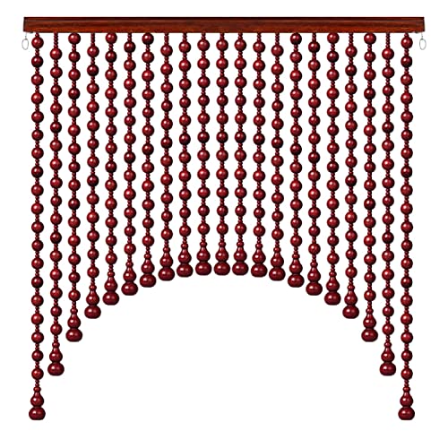 Handgefertigter roter Perlenvorhang zum Aufhängen, anpassbar für Wohnzimmer, Badezimmer und Korridor-Trennwand von Generisch