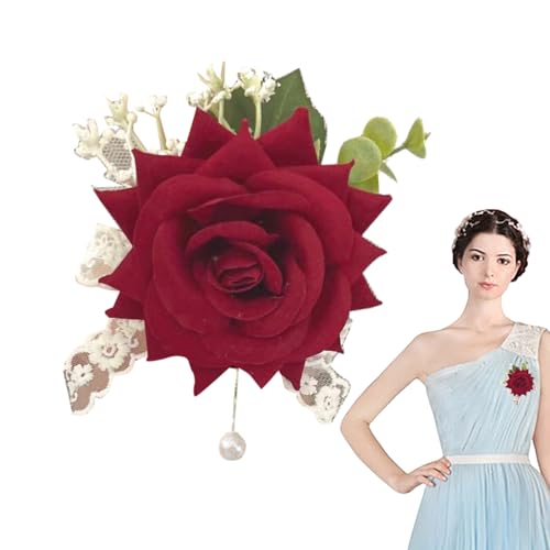 Handgelenk-Corsage Blumen, Hochzeits-Corsage Boutonniere | Verstellbare Corsage Boutonniere für Hochzeiten - Wiederverwendbare tragbare Handgelenkblumen, Blumenboutonniere für Zeremonien, Jubiläen Handgelenk-Corsage Blumen, Hochzeits-Corsage Boutonniere | Verstellbare Corsage Boutonniere für Hochzeiten - Wiederverwendbare tragbare Handgelenkblumen, Blumenboutonniere für Zeremonien, Jubiläen von Generisch