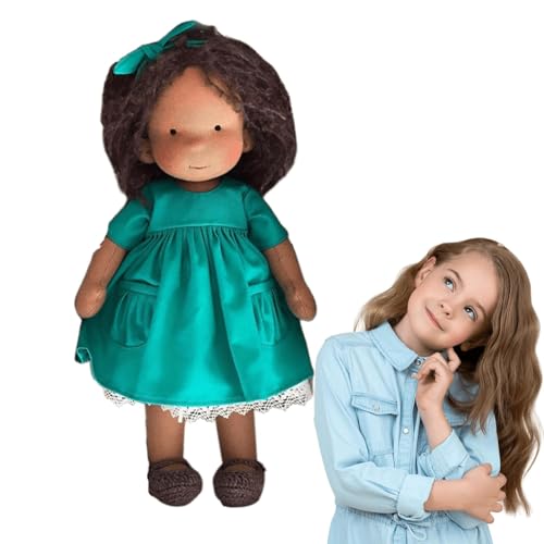 Handgemachte Puppe - Tragbare Mädchen Stoffpuppe - Stofftier Handgemachte Plüschpuppe mit Kleidung, Mädchen Stoffpuppe Stimulieren Phantasie Geschenk für Kinder von Generisch