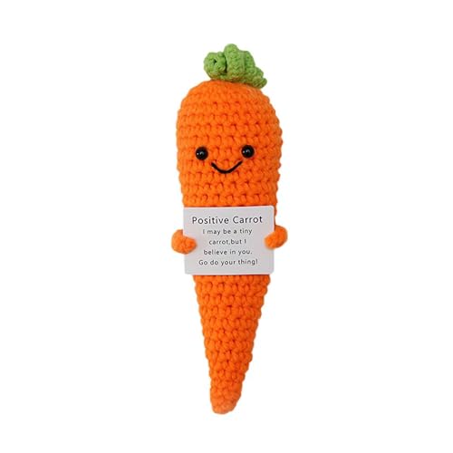 Handgemachte emotionale Unterstützung Pickle Crochet Doll, Ermutigung Unterstützung Gemüse und Obst Strickpuppen mit Positiver Kartoffelkarte, Spaß Stress Relieving Strickpuppen für von Generisch