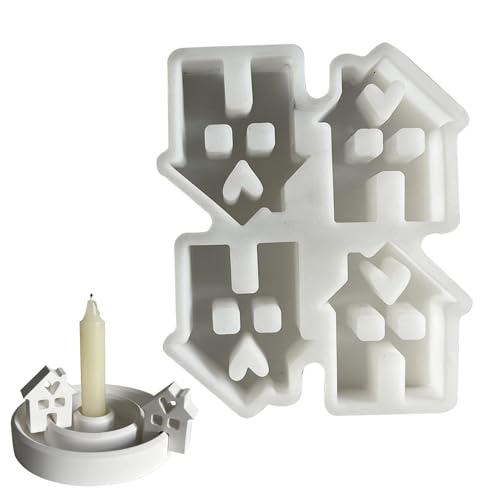 Haus-Statue-Bastelform, Silikon-Liebeshaus-Figurenform - Silikon-Hausstatuen-Gussform - Home Seasonal Ornaments Leicht entformbare Formkunst für Aromatherapie-Wachs und Kuchen von Generisch