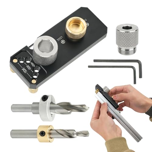 Heavy-Duty Hole Punch Guide, Drilling Jig with Slider, Adjustable Drill Guide Punch Positioner, Straight Hole Positioner Jig, High Precision Drill Jig for Metal, Industrial Drill Guide Punch for Metal von Generisch