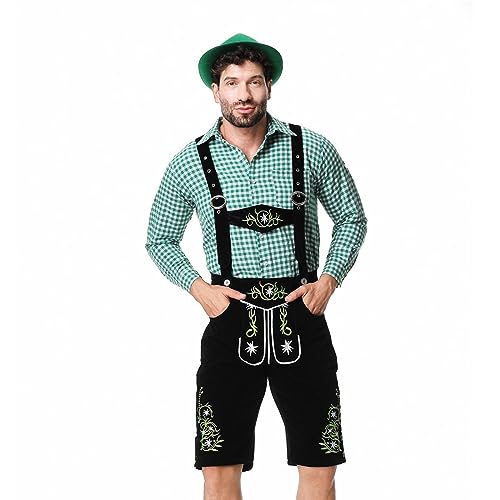 Herren-Kostüm, Woll-Smoking, deutsches Bierfest, Halloween-Kostüm, europäische und amerikanische bayerische traditionelle ethnische Performance-Kostüme, Set und Abschlussball-Smoking (Schwarz, XXL) von Generisch