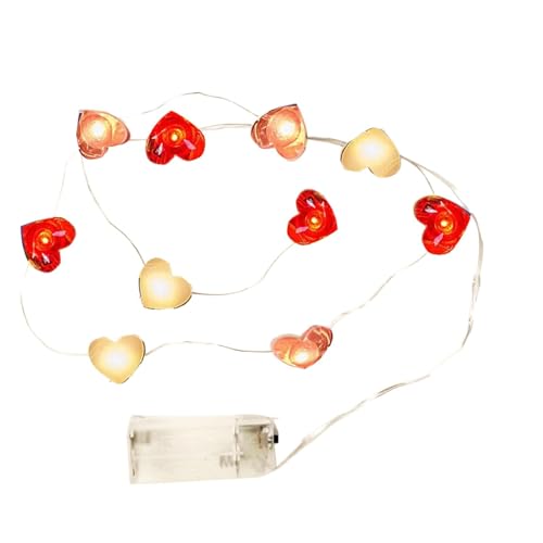 Herz-LED-Lichterkette,Herz-Lichterkette - Valentinstag-Fenster-Lichterkette | LED-Herz-Lichterkette für Weihnachten, Valentinstag, Dekoration, wasserdichte Lichterkette für drinnen und draußen von Generisch