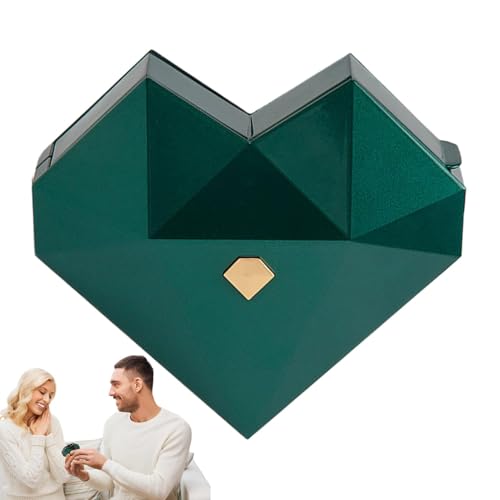 Herz-Ring-Box, Liebe-förmige Ring-Box - Miniatur-Schmuckkästchen Paar-Ring-Box | Herzförmige Schmuckschatullen mit Pop-Up-Gerät für Heiratsanträge, Hochzeiten, Geburtstage, Jubiläen von Generisch