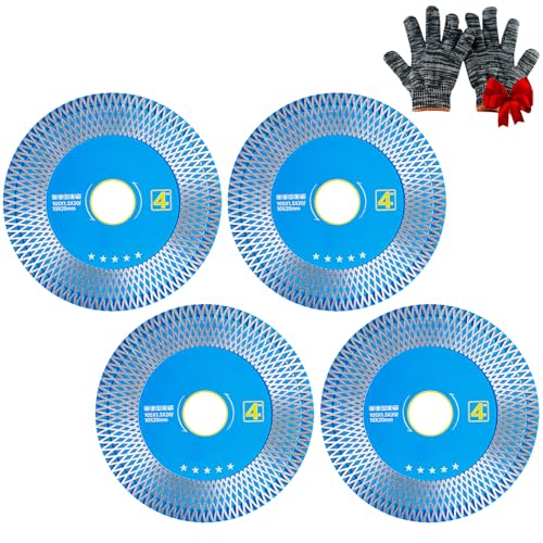 High Hardness Ultra-Thin Cutting & Grinding Blades for Ceramics & Tiles, Ultra-Thin Diamond Blade, Diamond Chamfered Saw Blades for Cutting and Grinding Tile Marble, for Cut Ceramic, Granite (4 Pcs) von Generisch