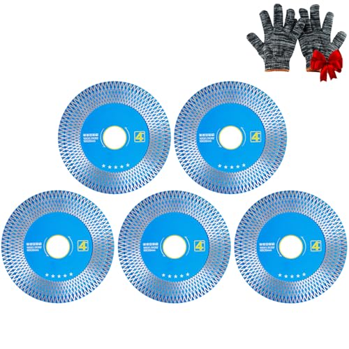 High Hardness Ultra-Thin Cutting & Grinding Blades for Ceramics & Tiles, Ultra-Thin Diamond Blade, Diamond Chamfered Saw Blades for Cutting and Grinding Tile Marble, for Cut Ceramic, Granite (5 Pcs) von Generisch