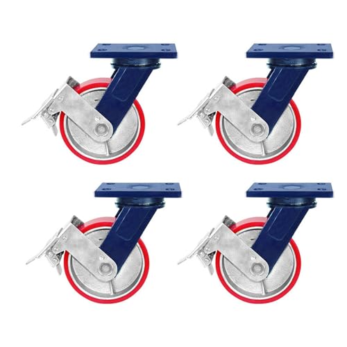 Hochleistungs 5 -Zoll -Zaubererräder - Industrielle Rollen für Möbelbeine, 4 -Set, verdickte Halterung, Doppellager -Plattenspieler, flexibel und dauerhaft, fest und bremst Hochleistungs 5 -Zoll -Zaubererräder - Industrielle Rollen für Möbelbeine, 4 -Set, verdickte Halterung, Doppellager -Plattenspieler, flexibel und dauerhaft, fest und bremst von Generisch
