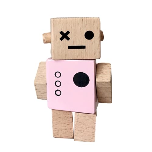 Hölzernes Roboterspielzeug,Drehbare, gelenkverstellbare Holzfiguren - Roboter-Actionfiguren-Spielzeug, Holzfiguren, hölzernes Zappelspielzeug für Kinder von Generisch