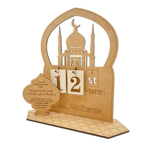 Holz Ramadan Kalender, Eid Ramadan Mubarak Adventskalender, Ramadan Countdown Dekorationen Kalender, Ramadan Eid Calen Geschenk von Generisch