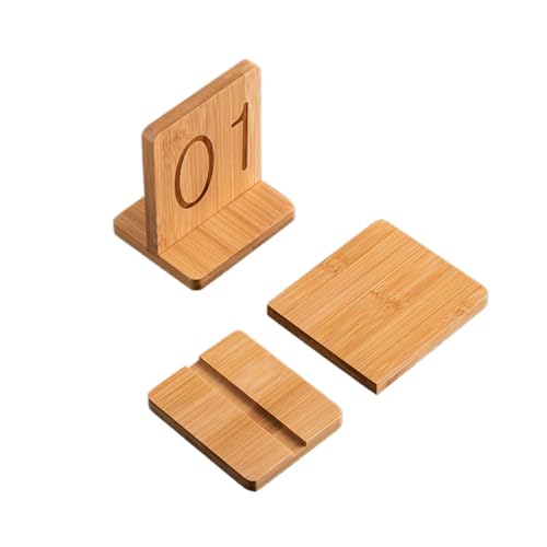 Holz-Tischnummern-Set 1, 10 und 11, 20, doppelseitige Zahlen mit abnehmbarem Sockel, perfekte Tischdekoration für Bankette, Hochzeiten und Veranstaltungen, Holzornament für elegante Dekoration von Generisch