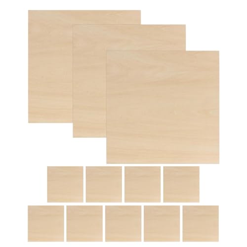 Holz zum Basteln, quadratische, unlackierte Holzplatte, dünne rechteckige Holzbretter, Sperrholzplatte, Bastelholz für Architekturmodelle von Generisch