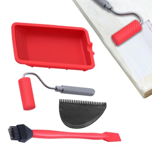 Holzleim Applikator Set,Leimroller Mit Auftragsschale & Handwerkzeug - Tragbares Wiederverwendbares Werkzeug Mit Pinsel Und Spachtel Für Bastelarbeiten Möbelmontage Hobbytischler Holzleim Applikator Set,Leimroller Mit Auftragsschale & Handwerkzeug - Tragbares Wiederverwendbares Werkzeug Mit Pinsel Und Spachtel Für Bastelarbeiten Möbelmontage Hobbytischler von Generisch