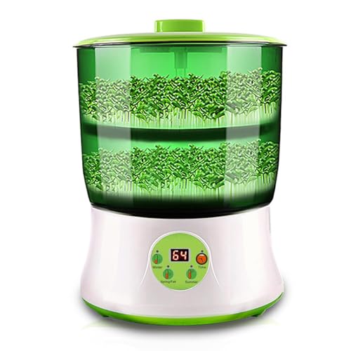 Home Sprout Machine - Double Bean Sprouts Machine | PP Countertop Sprouter Kitchen Sprouting Kit, Automatic Double-Layer Bean Sprouts Machine, Intelligent Seed Sprouter Kits for Home Kitchen von Generisch