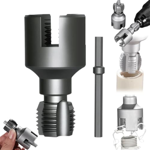 Integriertes internes und externes Rohrgewindewerkzeug, Rohrgewinde-Schneidwerkzeug, 2025 verbesserte elektrische Bohrmaschine, kompatibles PVC-Rohreinfädler-Set, 1,27 cm, 1,9 cm Rohreinfädelwerkzeug Integriertes internes und externes Rohrgewindewerkzeug, Rohrgewinde-Schneidwerkzeug, 2025 verbesserte elektrische Bohrmaschine, kompatibles PVC-Rohreinfädler-Set, 1,27 cm, 1,9 cm Rohreinfädelwerkzeug von Generisch