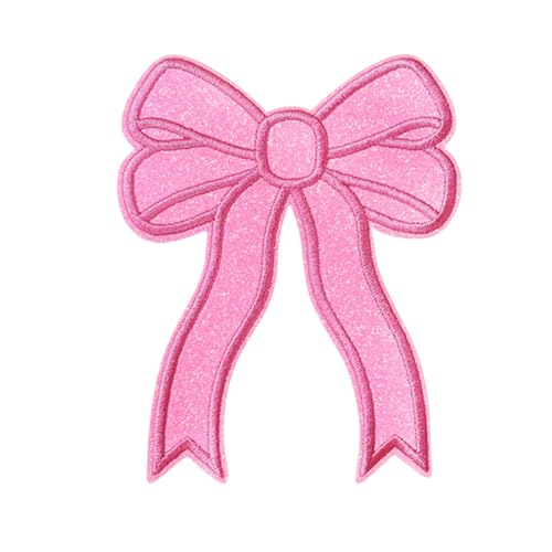 Iron on Bows, Side Bow Patch, Embroidered Applique, Cute Sequin Applique Sew On Fabric Patches Shiny DIY Decorative, Decorative Accessories for Girls Women Clothes Backpacks Jackets (B) von Generisch