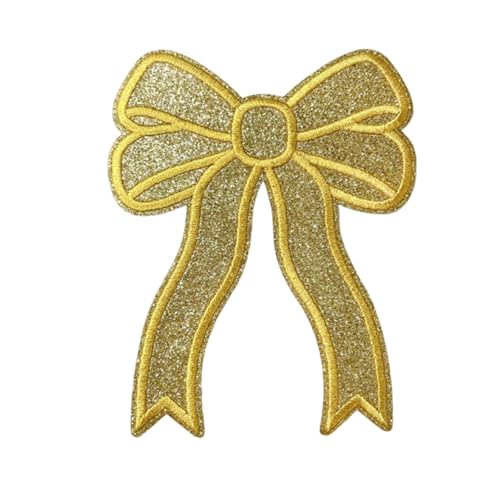 Iron on Bows, Side Bow Patch, Embroidered Applique, Cute Sequin Applique Sew On Fabric Patches Shiny DIY Decorative, Decorative Accessories for Girls Women Clothes Backpacks Jackets (E) von Generisch