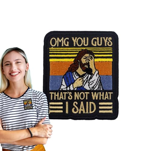 Jesus-Aufnäher, Jesus-Aufnäher zum Aufbügeln - Jesus Patch Christliche Patches | Aufnäher, Rucksack-Aufnäher, religiöser Aufnäher, bestickter Aufnäher für Kleidung, Jacken, Rucksäcke von Generisch