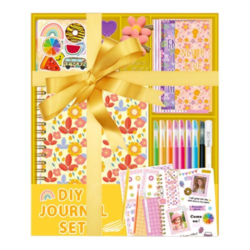 Journal Kit Kids, Floral Diary Set, Craft Stationery Supply, Sticker Accessories and Writing Tools Included Personalized Fun, Creative Expression, Scrapbooking, Present Giving 12.01x10.51x1.61 Inches Journal Kit Kids, Floral Diary Set, Craft Stationery Supply, Sticker Accessories and Writing Tools Included Personalized Fun, Creative Expression, Scrapbooking, Present Giving 12.01x10.51x1.61 Inches von Generisch