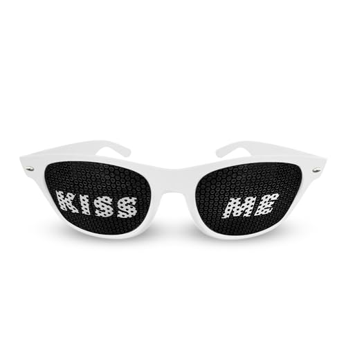 KISS ME | Partybrille | Spaßbrille | Atzenbrille | Lustige Brille | Spassbrille | Party Zubehör für Partys, Clubs & Malle von Generisch