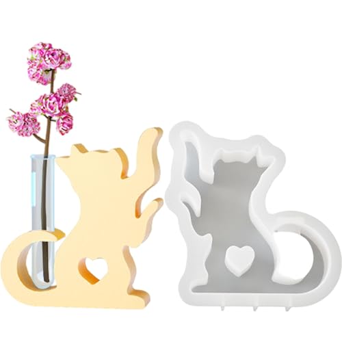 Kätzchen-Serie Blumenvasenform, Katzenvasen-Silikonform, DI-Y-Epoxidharz-Blumenvase, Anzuchtstation-Silikonform, Hydrokultur-Pflanzenvasenform, Desktop-Epoxidharz-Gießblumenvasenform von Generisch