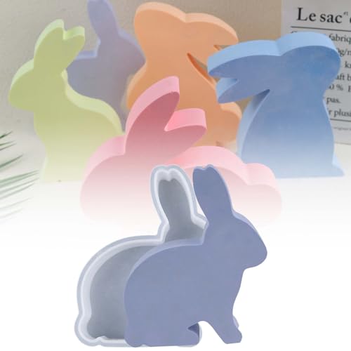 Kaninchen Silikon Form 3D Kristallform Lange Ohren Osterhase Harz DIY Harz 3D Osterhase Silikon für Kerzendekorationen Gießformen Hase Seifenform Epoxidharz Formen Silikonformen-05 von Generisch