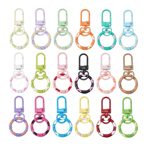 Karabiner Verschlüsse Für Schmuck,Bunte Metall Hummerschloss | 18 Stück Süßfarbene Schlüsselringe Mit Sprungring Für Anhänger Armband Rucksack Handtasche Karabiner Verschlüsse Für Schmuck,Bunte Metall Hummerschloss | 18 Stück Süßfarbene Schlüsselringe Mit Sprungring Für Anhänger Armband Rucksack Handtasche von Generisch