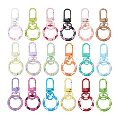Karabiner Verschlüsse Für Schmuck - Süßigkeitenfarbene Federkarabiner - 18 Stück Süßfarbene Schlüsselringe Mit Sprungring Für Anhänger Armband Rucksack Handtasche Karabiner Verschlüsse Für Schmuck - Süßigkeitenfarbene Federkarabiner - 18 Stück Süßfarbene Schlüsselringe Mit Sprungring Für Anhänger Armband Rucksack Handtasche von Generisch