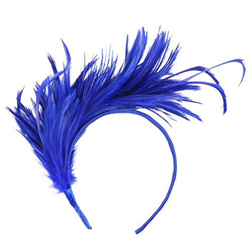 Karneval Bedeckung Damen Federn Haarschmuck Hut Karneval Hütchen Karneval Haarreif Karneval Damen Hut Karneval Damen Hippie Stirnband Damen Haarreifen Männer Stirnband Karneval (Blue-2, One Size) von Generisch