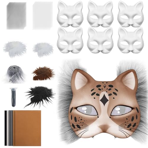 Katzenmasken Für Bastelarbeiten - Materialset Für Leere Katzenmaske,Bastelset Mit Netzstoff Und Samtstoff-Zubehör Für Karneval Cosplay Party Maskerade Katzenmasken Für Bastelarbeiten - Materialset Für Leere Katzenmaske,Bastelset Mit Netzstoff Und Samtstoff-Zubehör Für Karneval Cosplay Party Maskerade von Generisch