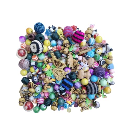 Keramik-Bastelperlen, gemischte Farben, Abstandshalter-Perlen, handgemachte Porzellan-Perlen, großes Loch, Feengarten, lose Abstandshalter von Generisch