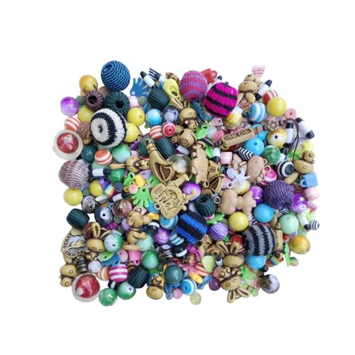 Keramik-Bastelperlen – lose Abstandshalter-Perlen, buntes Set, handgefertigte Porzellan-Perlen, großes Loch, Feengarten, lose Abstandshalter-Perlen von Generisch