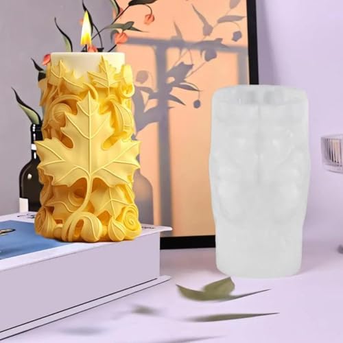 Kerzen Gießform Weihnachtskerzenform Silikonformen Gießformen Silikonform Weihnachten Blätter Blumen Design Kerzenformen 3D Epoxidharz Silikon Gießform Silikon Formen Für Weihnachten Kerzen Deko von Generisch