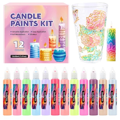 Kerzenstifte | 12 Farben Kerzenwachs Malstifte Set | Einfache Handhabung, geeignet für Taufe, Feiertage, perfekt für -Projekte, Dekoration, Handwerk Kerzenstifte | 12 Farben Kerzenwachs Malstifte Set | Einfache Handhabung, geeignet für Taufe, Feiertage, perfekt für -Projekte, Dekoration, Handwerk von Generisch
