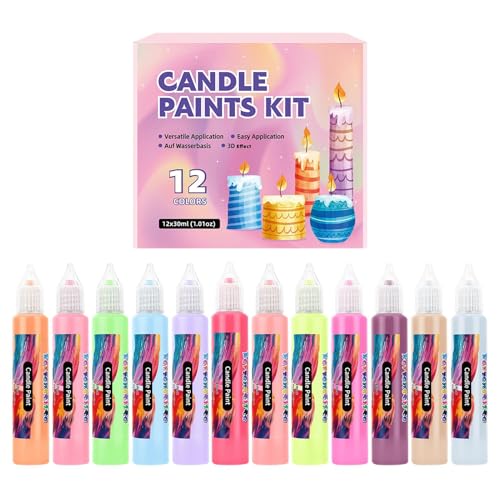 Kerzenstifte - 12 Farben Kerzenwachs Malstifte Set - Schreiben und Gestalten für Anfänger auf Glas Basteln Kinder Baumwolltaschen Geschenke Kerzenstifte - 12 Farben Kerzenwachs Malstifte Set - Schreiben und Gestalten für Anfänger auf Glas Basteln Kinder Baumwolltaschen Geschenke von Generisch
