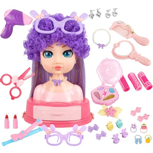 Kinder Frisier Und Schmink Puppenkopf,Pädagogisches Schönheitssalon Rollenspiel Für Mädchen | 31 Teiliges Kinder Verkleidungsset Rollenspiel Beauty Salon Kinder Frisier Und Schmink Puppenkopf,Pädagogisches Schönheitssalon Rollenspiel Für Mädchen | 31 Teiliges Kinder Verkleidungsset Rollenspiel Beauty Salon von Generisch