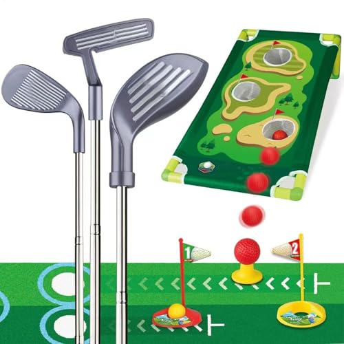 Kinder-Golfschläger-Set, Golfschläger-Spielset, Kinder-Golfspielzeug mit Putting-Matte, lustiges Sportspielzeug mit Übungsloch, Golfspiele für Kinder von Generisch