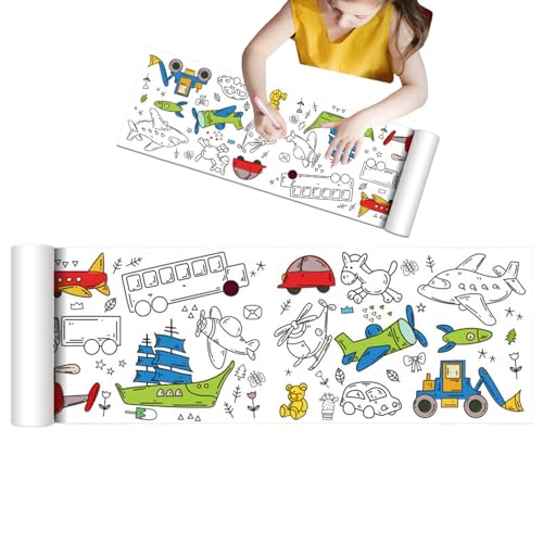 Kinder Malvorlagen, Cartoon Malvorlagenpapier Rolle | Cartoon langer Salon Wandkleber,Steigert Fine Motor Skills School Home Education Toy für Jungenmädchen für Schlafzimmer, Schlafzimmer, Schlafzimme von Generisch