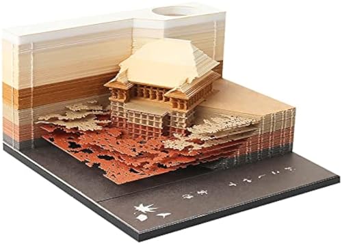 Kiyomizu Tempel 3D Haftnotizen 150 Blatt Memo Pad Papier Kunst Notizblöcke für Kind/Liebhaber/Freunde/Frau/Studenten Geschenke, Gelb von Generisch