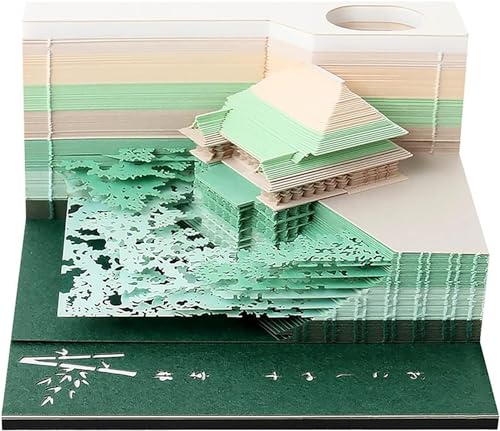 Kiyomizu Tempel 3D Haftnotizen 150 Blatt Memo Pad Papier Kunst für Kind Liebhaber Freunde Frau Student Grün Geschenk von Generisch