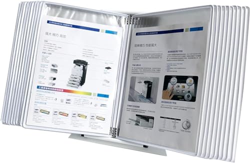 Klapp-Aktenordner aus Metall mit 20 Fächern für A4-Dokumente, langlebiges Desktop-Katalog-Präsentationsregal von Generisch