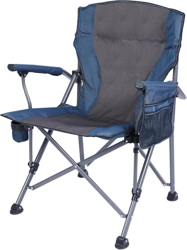 Klappbarer Campingstuhl mit abnehmbarer Fußstütze und weichem Polster, robuster Liegestuhl für Strand, Deck, Reisen, Picknick, Angeln, Netzstoff, Blau und Grau Klappbarer Campingstuhl mit abnehmbarer Fußstütze und weichem Polster, robuster Liegestuhl für Strand, Deck, Reisen, Picknick, Angeln, Netzstoff, Blau und Grau von Generisch