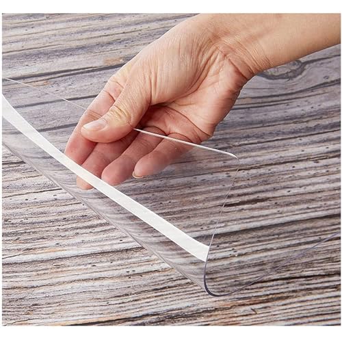 Klar PVC Tischfolie Transparente Kunststoff-Tischdecke 1/2/3/5 mm Abwaschbar & Fettdicht PVC Tischdecke Schutz Transparente Tischmatte von Generisch