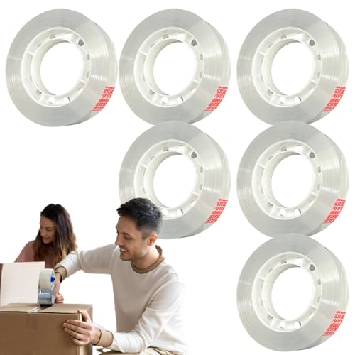 Klebebandabroller, Nachfüllrollen, transparentes Schreibwarenband - Transparentes Klebeband mit starker Klebrigkeit, 6 Rollen - Release Smoothly Transparent Tape Briefpapier-Klebeband für Büros von Generisch