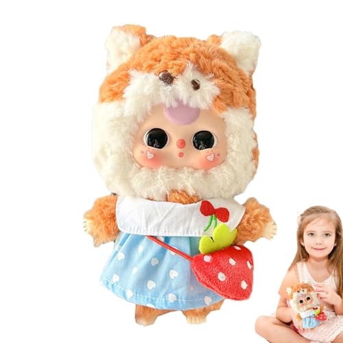 Kleidung für Puppen, 20 cm Plüschpuppenkleidung,Niedliche Stoffpuppenkostüme mit süßer Obsttasche für 7-Zoll-Puppen | Weiche, gefüllte Puppenzubehör-Outfits für kleine Mädchen von Generisch