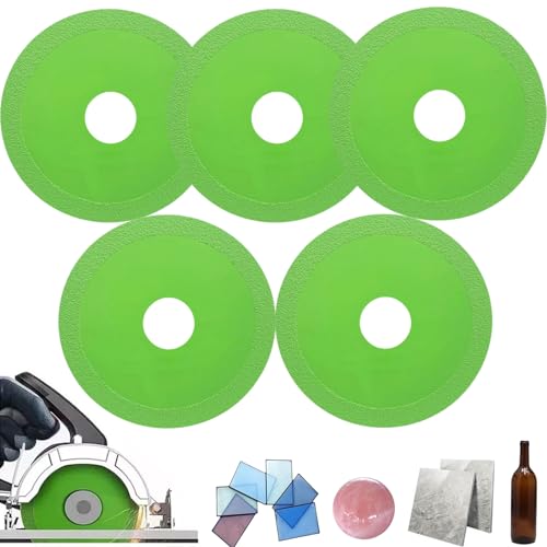 Klyzor Glass Cutting Disc, Glass Cutting Disc for Angle Grinder, Rock Plate Flat Grinding Disc, Ceramic Cutting Blade, Sanding Blade for Tile (5PCS) von Generisch