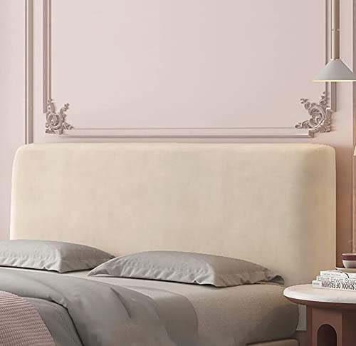 Kopfteilbezug aus Plüschstoff, dehnbar & waschbar, Beige, 120 cm, Schlafzimmer-Schutz, Einzelgröße von Generisch