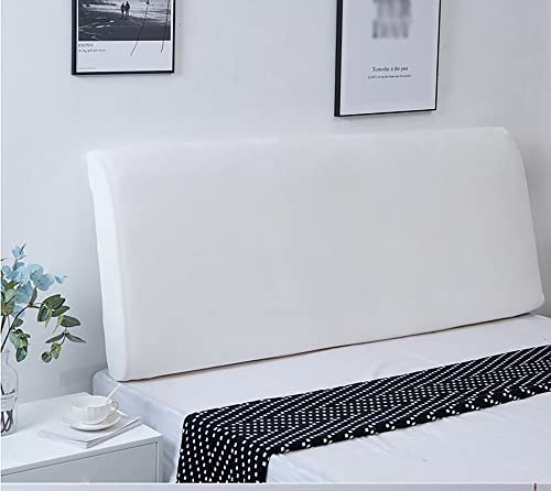 Kopfteilschutz aus Plüschstoff, dehnbar und waschbar, Einzel-Kopfteilbezug für Schlafzimmer, weiches Beige, 120 cm, passend für Kopfteile bis 120 cm, einfarbiges Design für zusätzlichen Stil von Generisch