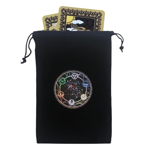 Kordelzug-Tarot-Taschen - 12x17,5cm Tarot Würfel Tasche Tarot Tasche,Neuartige Tarotkarten- und Würfel-Aufbewahrungstasche, Schmuckbeutel, Brettspiel-Tarot-Tasche mit Kordelzug für Tarot-Enthusiasten von Generisch