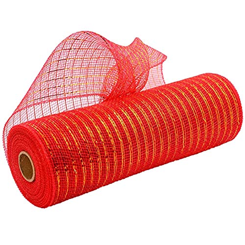 Kränze für Poly- und Roll-Mesh-Band, jeweils mit dekorativen Girlanden, Schleifen, Geschenkfolie, DIY-Weihnachtsgeschenkpapier und (E-Rot), Einheitsgröße von Generisch